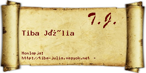 Tiba Júlia névjegykártya